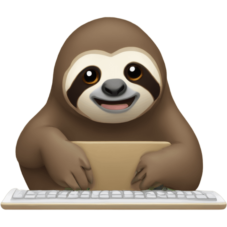 Sloth typing emoji