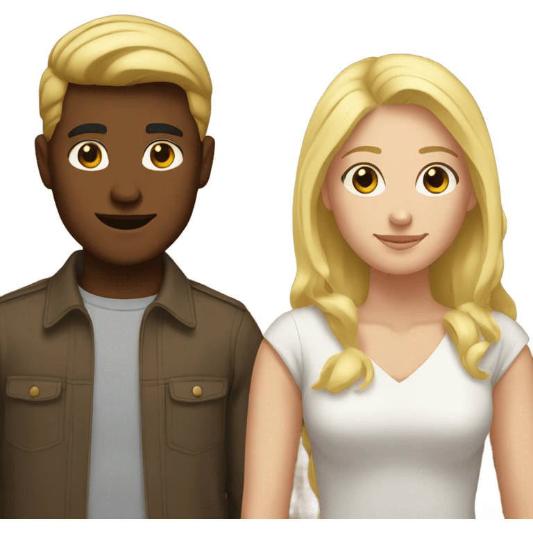 brown dude with brown hair white girl with blonde hair emoji