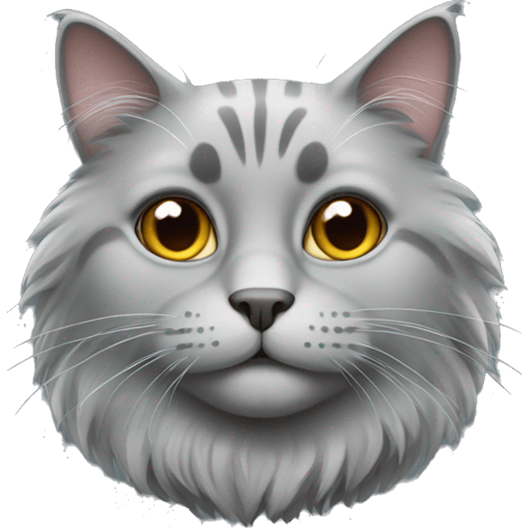 Fluffy gray cat emoji