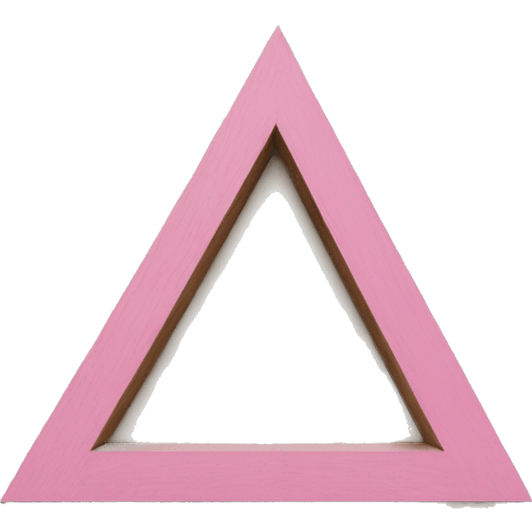 pink triangle painted on plywood emoji