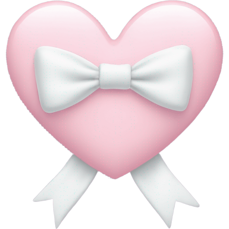 Pastel pink heart with white bow emoji