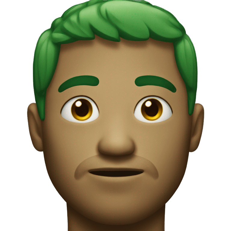 short green hair man with scar on left eye emoji