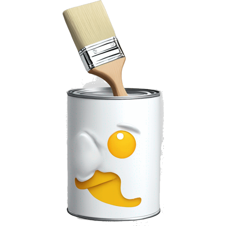 white paint on can with paint brush emoji