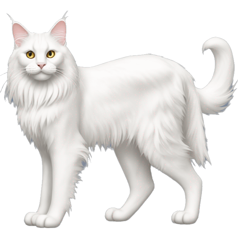 White Maine Coon full body emoji