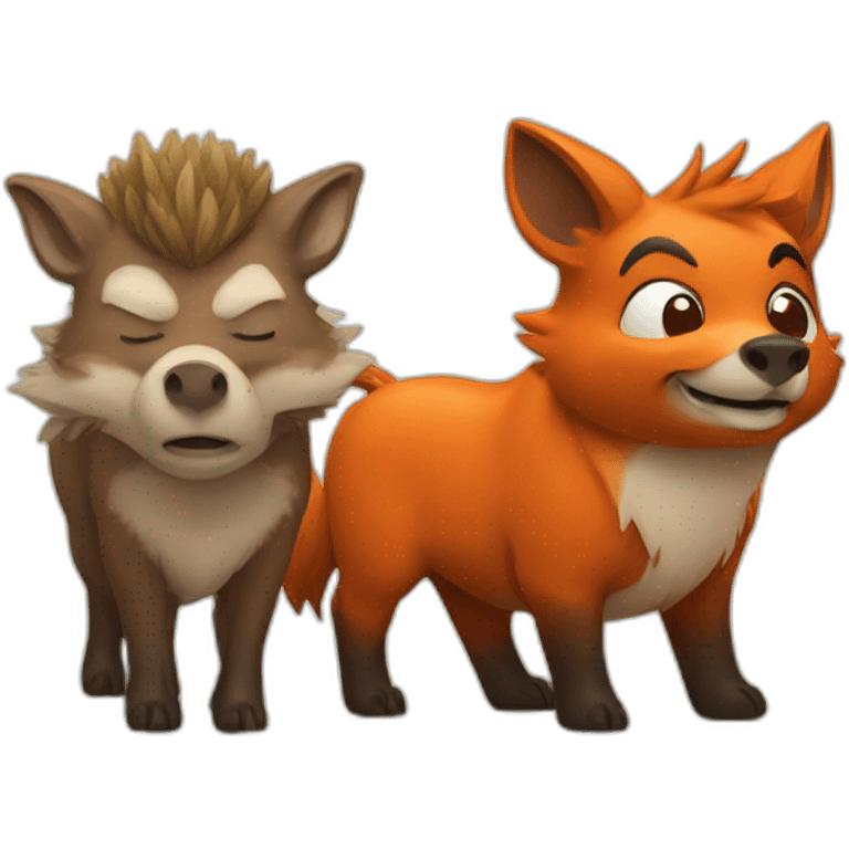 boar and fox emoji