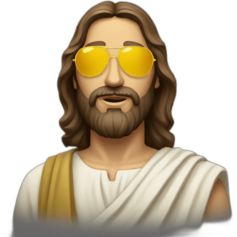 greek jesus with yellow sunglasses emoji