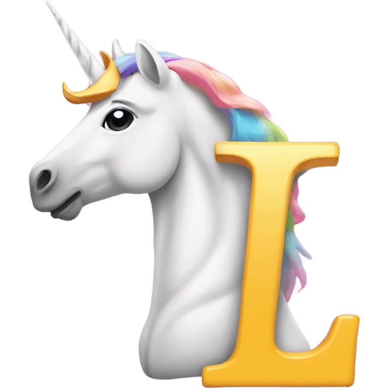 Letter L with unicorn  emoji