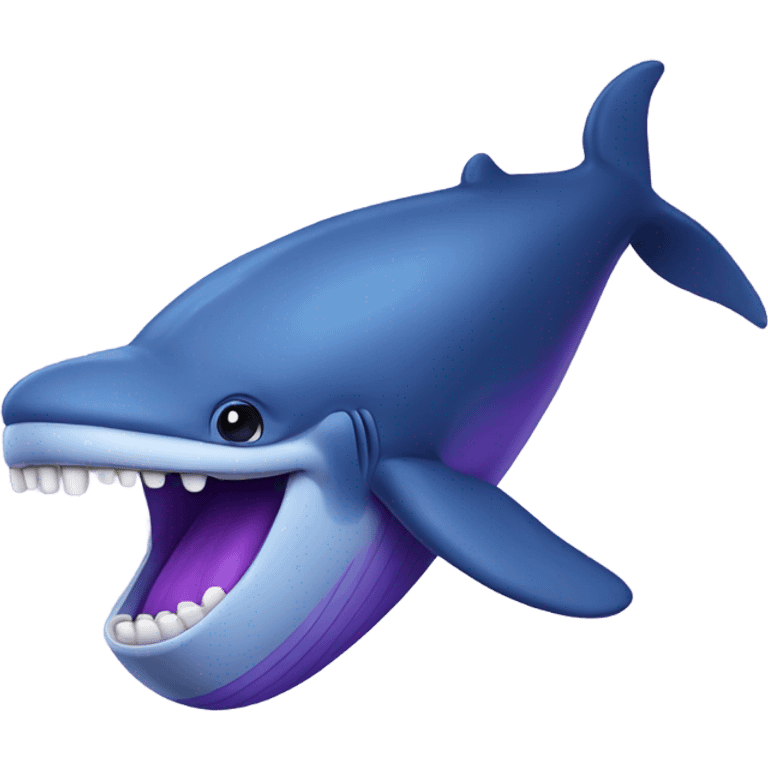 Blue whale purple, open mouth emoji