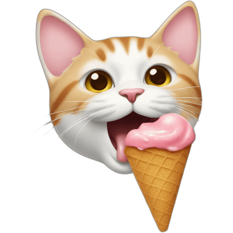 Cat licking icecream emoji