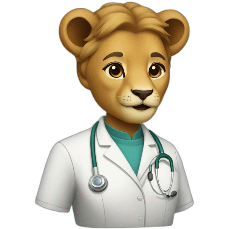 Lioness doctor emoji