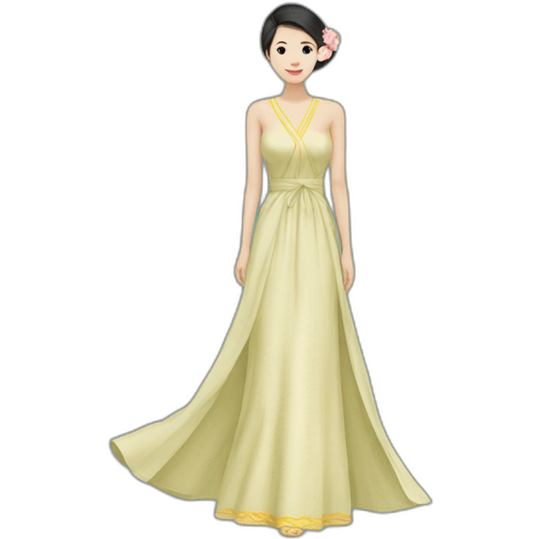 Vietnamese long dress emoji