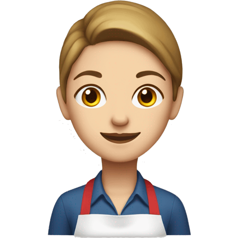 Lady wearing white shirt and red apron  emoji