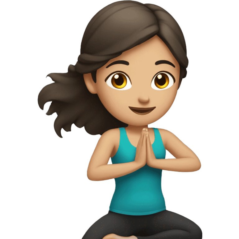 Brunette girl doing yoga  emoji