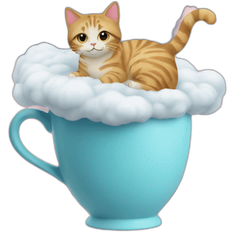 cat  on a cloud like cup emoji