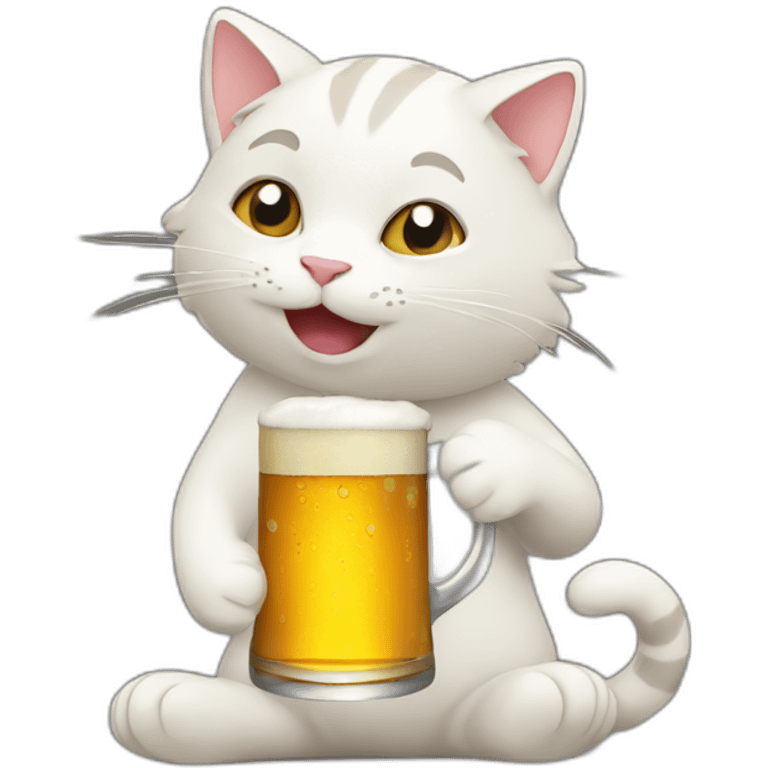 Cat drinking beer emoji