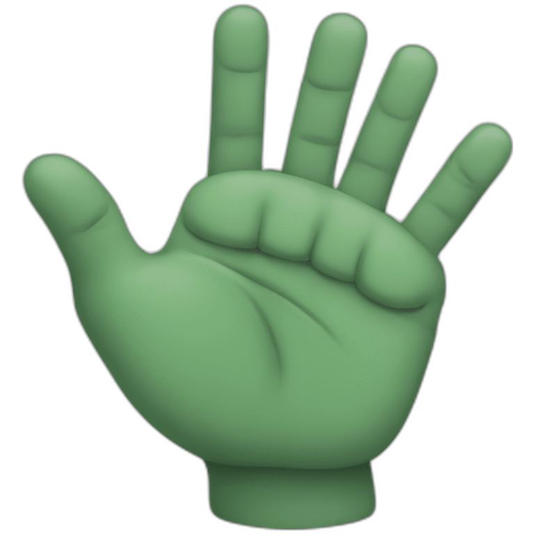 a right hand with eight fingers on it emoji