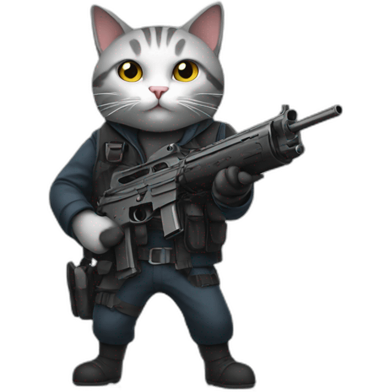 cat with a gun emoji