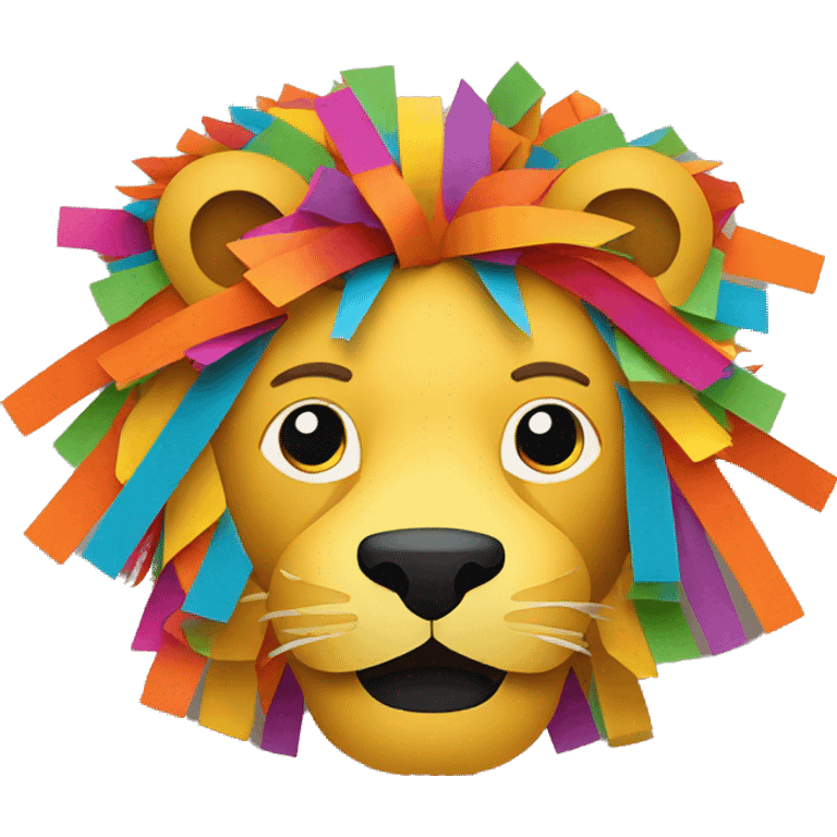 lion made it colourful piñata paper strips emoji