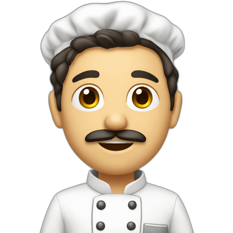 Chef, con mandil, sin bigote, gordito, canoso emoji