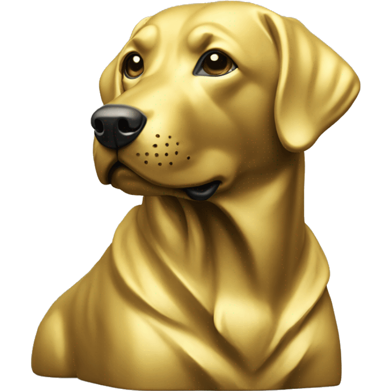 Labrador statue made  of gold  emoji