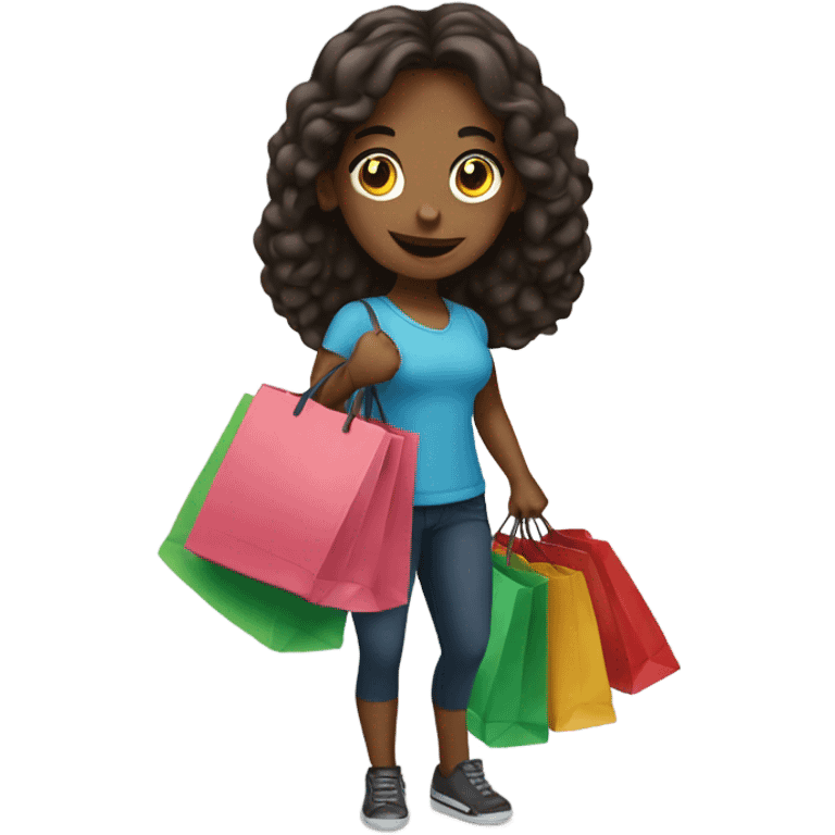 girl holding shopping bags emoji