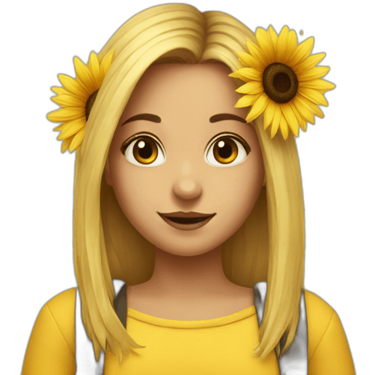 Girl bee sunflower emoji