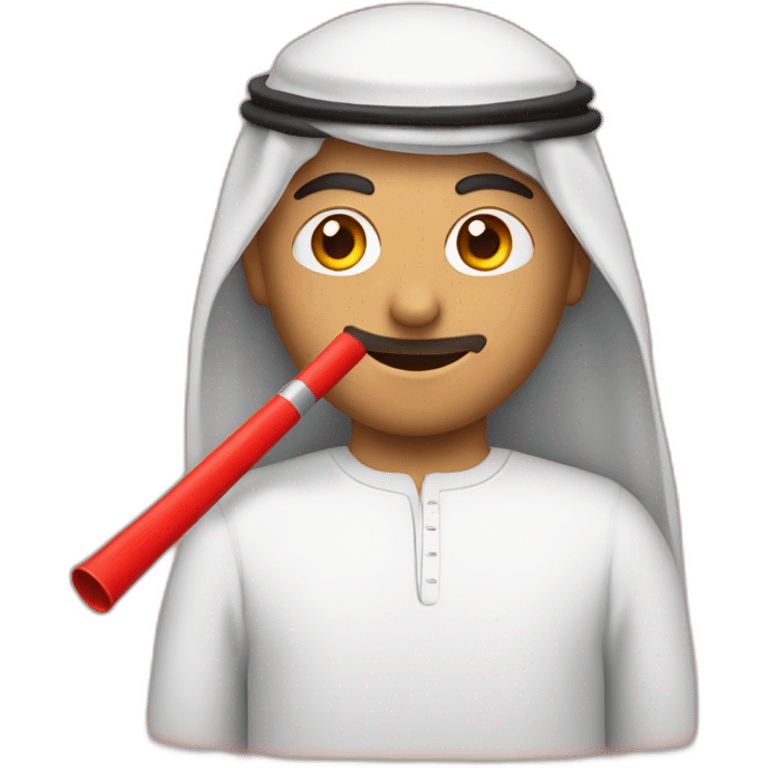 Un arabe avec un tube rouge dans la main  emoji