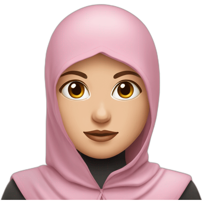 russian girl in pastel pink niqab archery horseback emoji