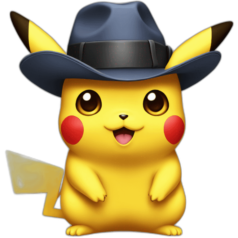 Pikachu with detective hat on emoji