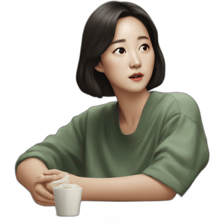 Kim Min-jeong watching kdrama emoji