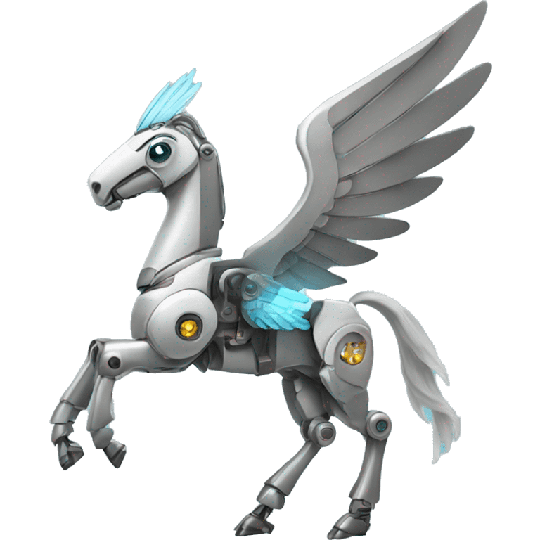 Robot Pegasus with robot wings emoji