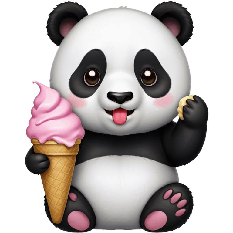 Panda eating ice cream emoji