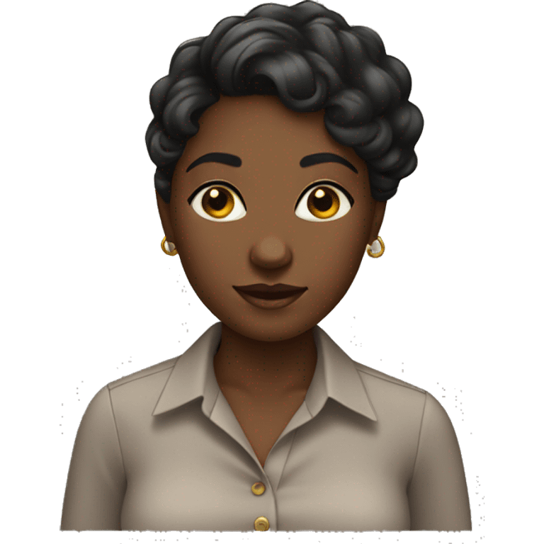 black girl with button up blouse emoji