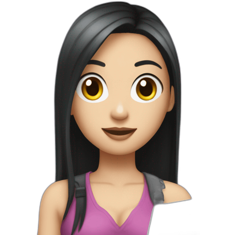 nico robin with macbook emoji