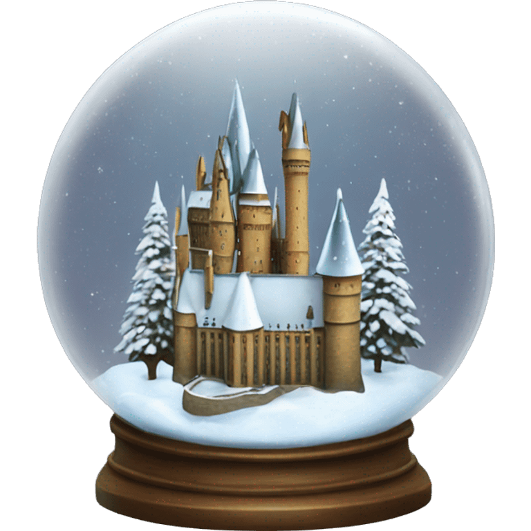 hogwarts , snow globe, 4k, no background emoji