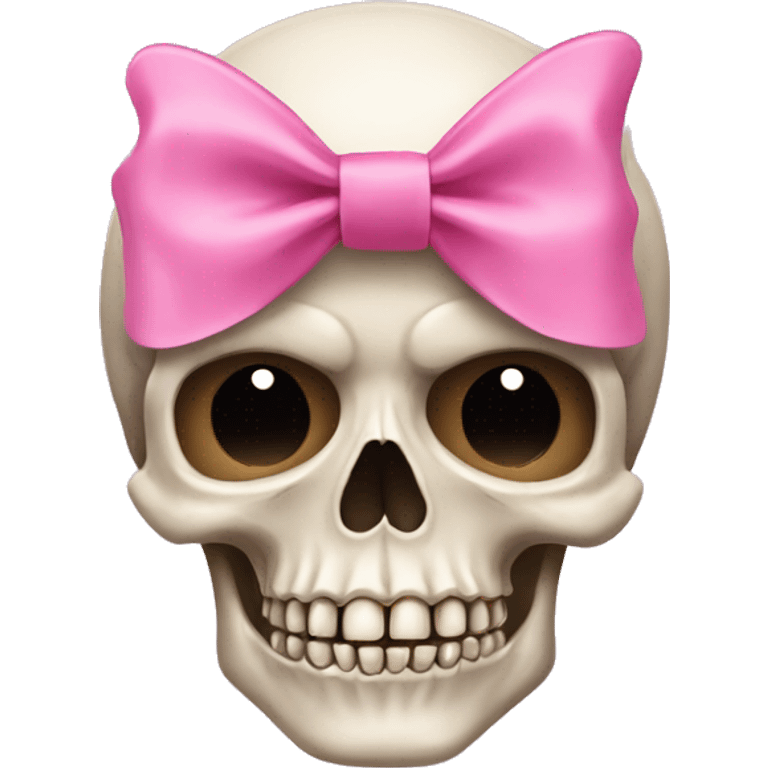 Skull wearing pink bow emoji