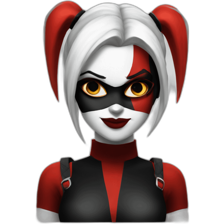 Harley Quinn black and red emoji