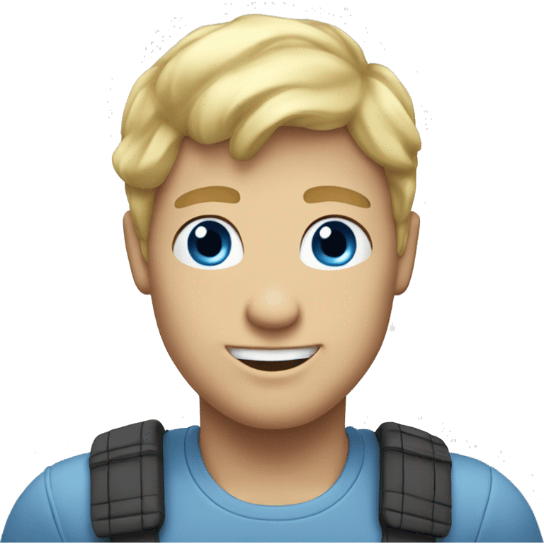 Blonde hair blue eyed male saying hello emoji