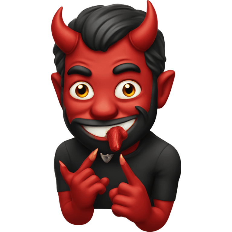 devil blowing a kiss emoji