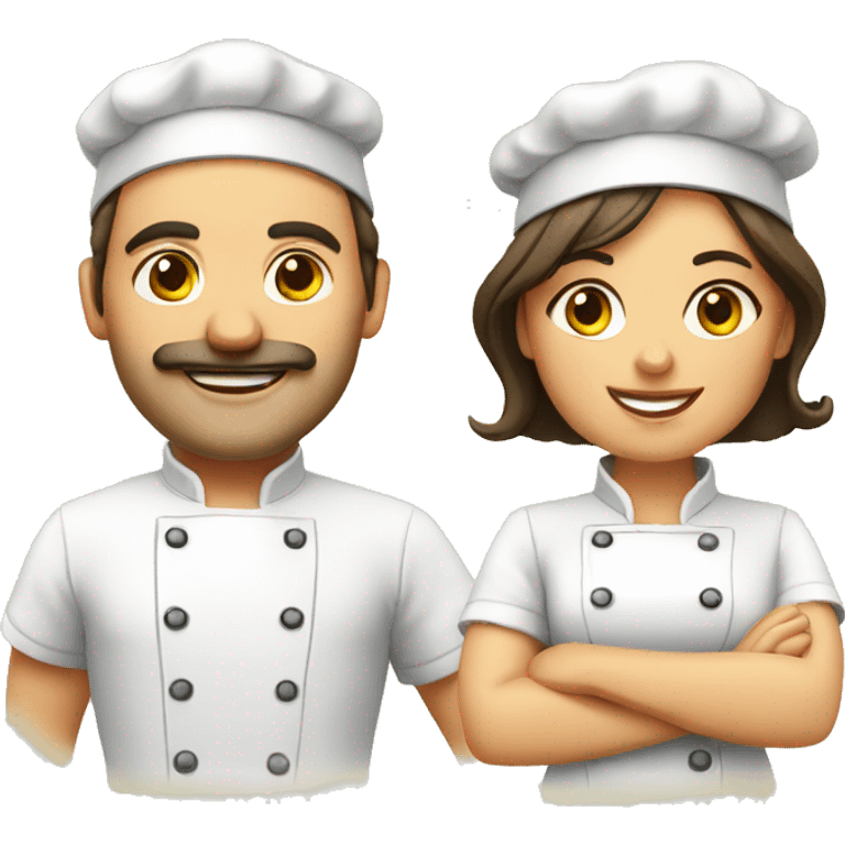 Italian man and woman chefs emoji