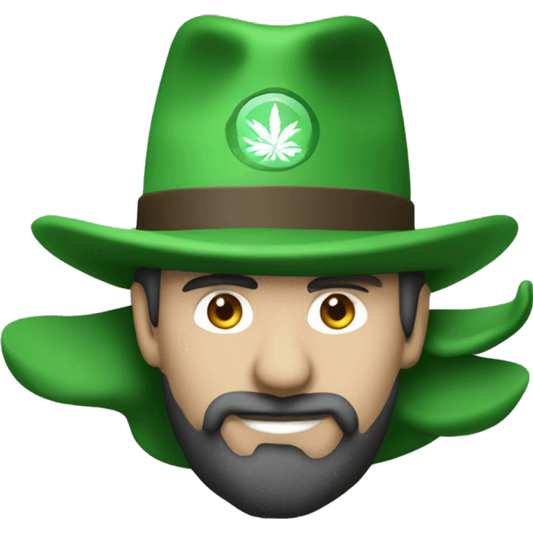 un ispettore bianco con un cappello verde selva e un completo elegante del medesimo colore emoji