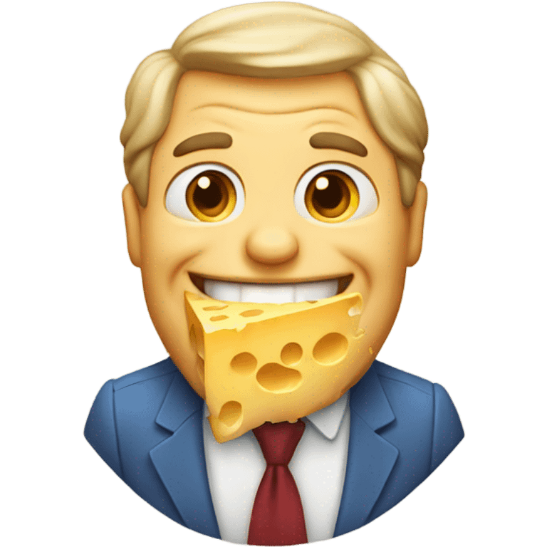 a man with a giant grin eating cheese  emoji