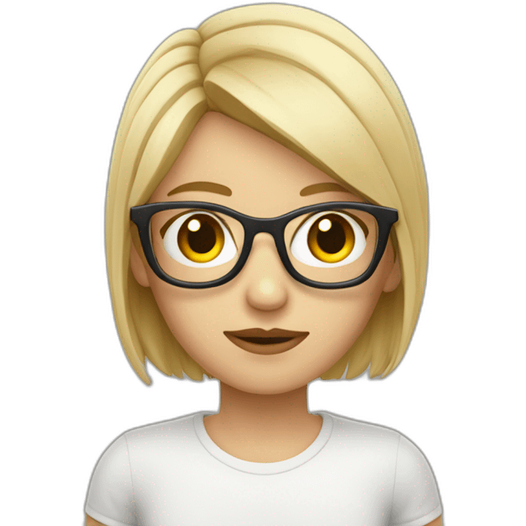 rubia lacia con lentes emoji