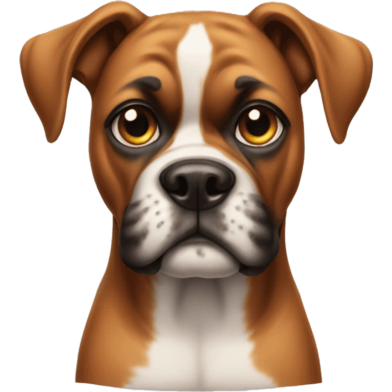 Dog boxer in cute face  emoji