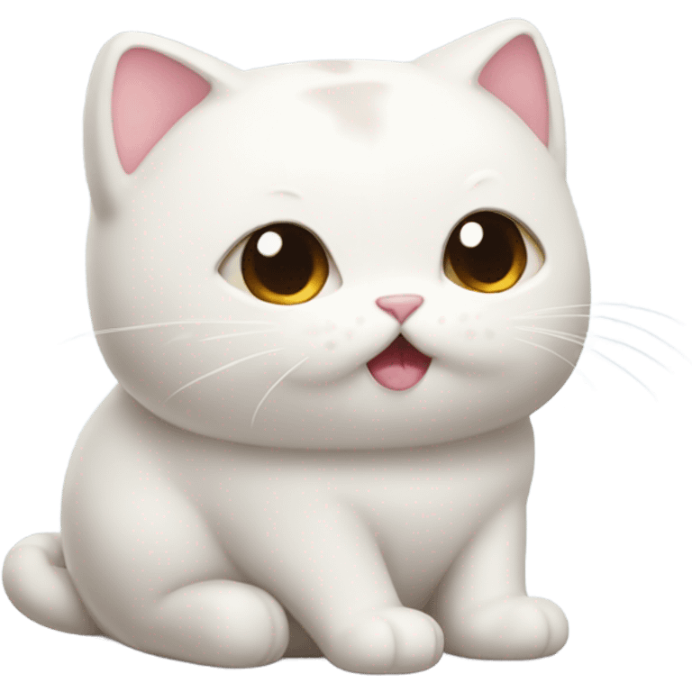 Marshmallow cat emoji