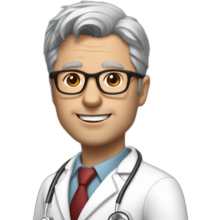 DOCTOR, MAN, FULL GREY BEARS, GREY AND WHITE SHORT HAIR, DARK RED GLASSES, REALISTIC emoji