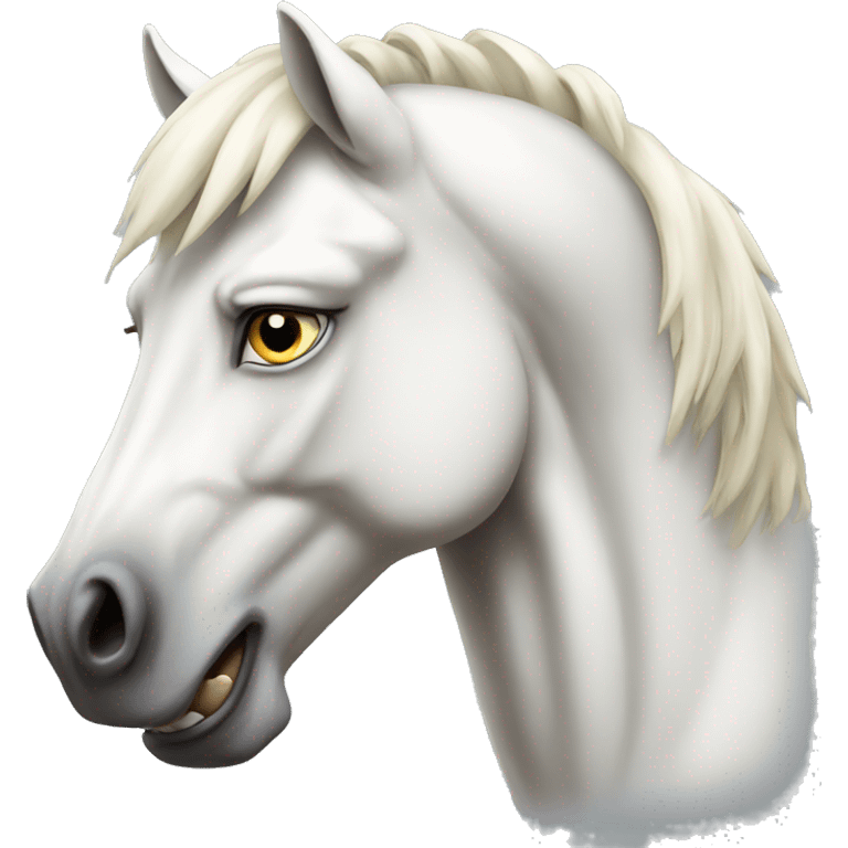 Angry white horse emoji