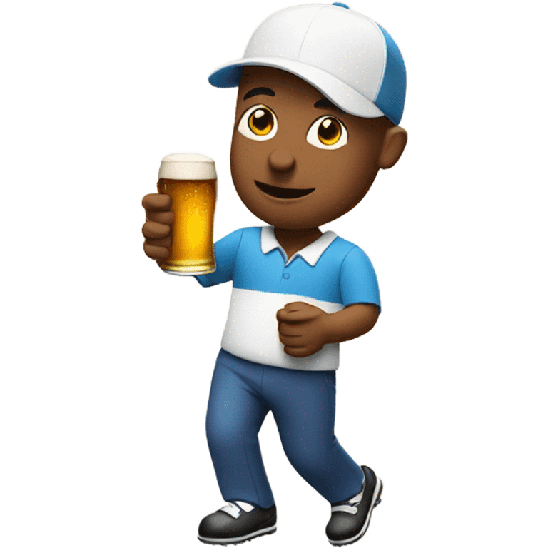 Golfer holding a beer  emoji