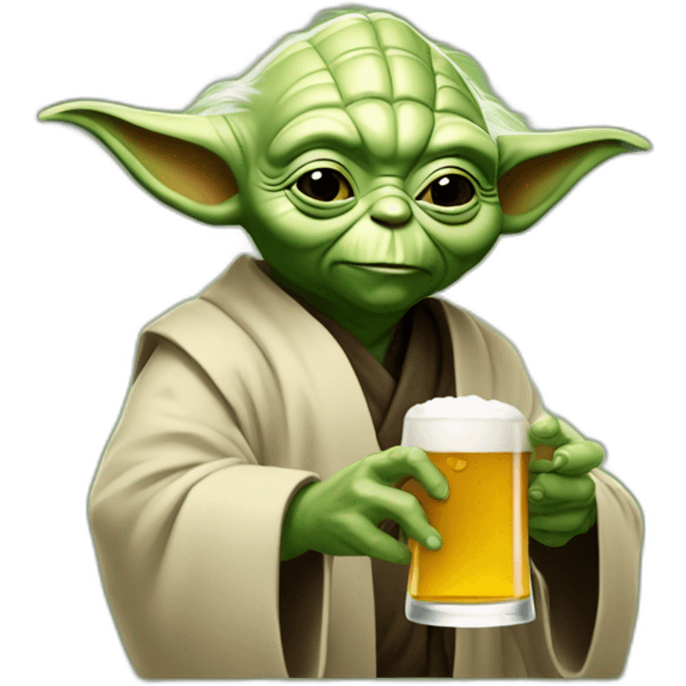 Maître Yoda qui boit une bière  emoji