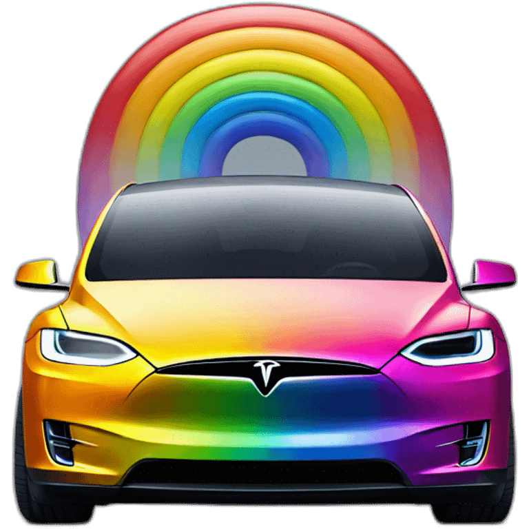 Rainbow-tesla-model-x emoji